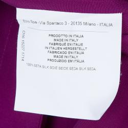 مملوكة مسبقًا بلوزة ايترو بأكمام قصيرة حرير بنفسجي S