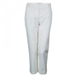 Pre Owned Etro White Cotton Trousers M