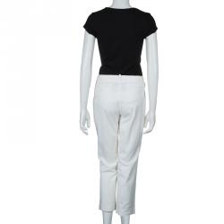 Pre Owned Etro White Cotton Trousers M