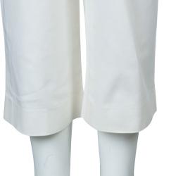 Pre Owned Etro White Cotton Trousers M
