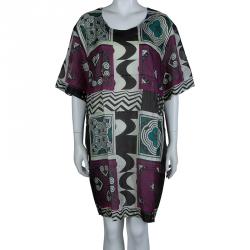 Pre Owned فستان إيترو حرير شفاف منقوش متعدد الألوان M