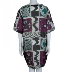 Pre Owned فستان إيترو حرير شفاف منقوش متعدد الألوان M