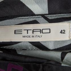 Pre Owned فستان إيترو حرير شفاف منقوش متعدد الألوان M