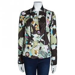 Pre Owned Etro Multicolor Printed Fitted Blazer M