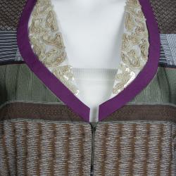 Pre Owned Etro Multicolor Jacquard Patchwork Sequin Embellished Blazer M