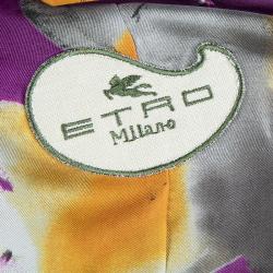 Pre Owned Etro Multicolor Jacquard Patchwork Sequin Embellished Blazer M