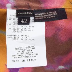 Pre Owned Etro Multicolor Jacquard Patchwork Sequin Embellished Blazer M