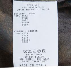 Pre Owned فستان أيترو ماكسي حرير مطبوع ديرابيه بلا أكمام S