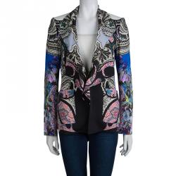 Pre Owned Etro Multicolor Printed Double Lapel Blazer M