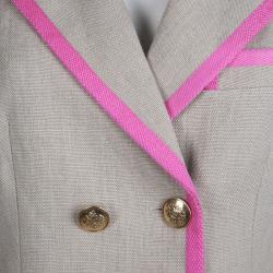 Pre Owned Etro Beige Linen Double Breasted Sleeveless Jacket M