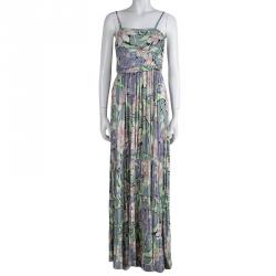 Pre Owned فستان إيترو مكشكش متعدد الألوان ماكسي M