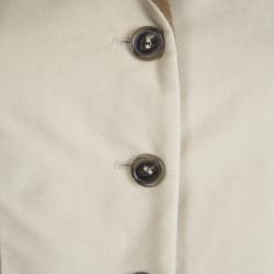 Pre Owned Etro Beige and Brown Velvet Notched Collar Blazer L