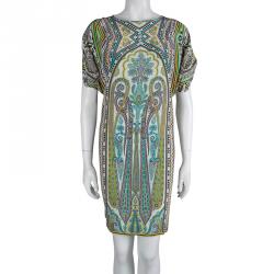 مملوكة مسبقًا Etro Multicolor Paisely Printed Silk Shift Dress M