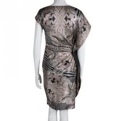 Pre Owned Etro Multicolor Printed Draped Sleeveless Dress S