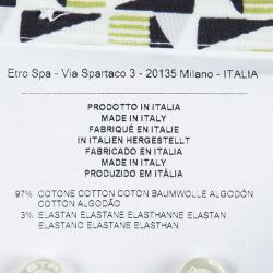 Pre Owned قميص إيترو بكم طويل وأزرار أمامية كتل لونية قطن منقوش M