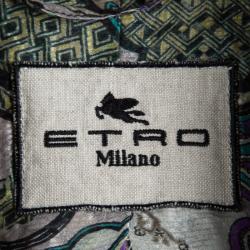 Pre Owned Etro Khaki Cotton Double Breasted Over Sized Jacket M