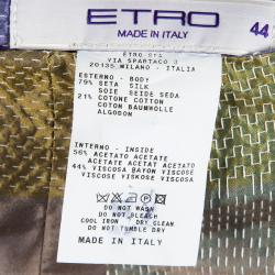 Pre Owned Etro Multicolor Silk Checked Pleated Skirt M