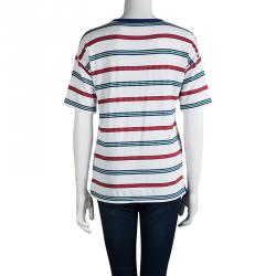 مملوكة مسبقًا توب إيترو مطبوع مورد متعدد الألوان  أكمام قصيرة شفاف M