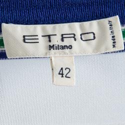 مملوكة مسبقًا توب إيترو مطبوع مورد متعدد الألوان أكمام قصيرة شفاف M