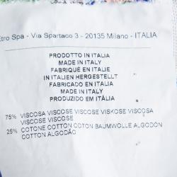 مملوكة مسبقًا توب إيترو مطبوع مورد متعدد الألوان أكمام قصيرة شفاف M