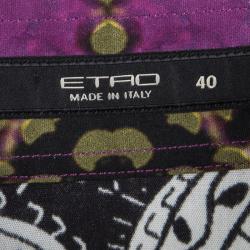 Etro Purple Printed Cotton Long Sleeve Button Front Shirt S