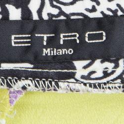 مملوكة مسبقًا Etro Multicolor Printed Silk Elasticized Waist Pants M