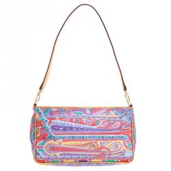 Pre Owned Etro Multicolor Paisley Printed Leather Shoulder Bag