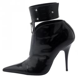 Pre Owned Etro Black Patent Ankle Boots Size 36