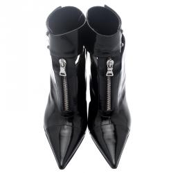 Pre Owned Etro Black Patent Ankle Boots Size 36