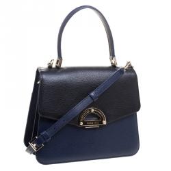 Pre Owned Faure Le Page Black/ Blue Leather Parade  Shoulder Bag
