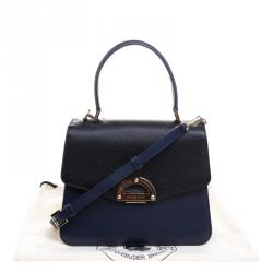 Pre Owned Faure Le Page Black/ Blue Leather Parade  Shoulder Bag