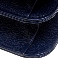 Pre Owned Faure Le Page Black/ Blue Leather Parade  Shoulder Bag