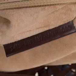 Fendi Brown Suede and Leather Large Convertible Stitched Baguette Bag