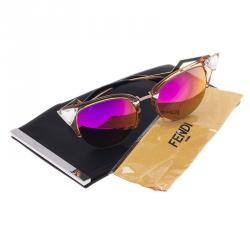 مملوكة مسبقًا نظارة فندي متعرجة ذهبي عين القطة