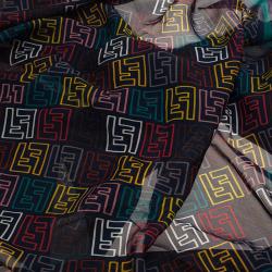 Pre Owned وشاح فندي زوكا حرير متعدد الألوان أزرق