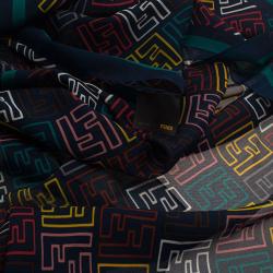 Pre Owned وشاح فندي زوكا حرير متعدد الألوان أزرق