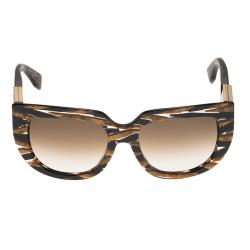 Pre Owned Fendi Black and Gold FF0031/S Baguette Cat Eye Sunglasses