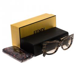 Pre Owned Fendi Black and Gold FF0031/S Baguette Cat Eye Sunglasses
