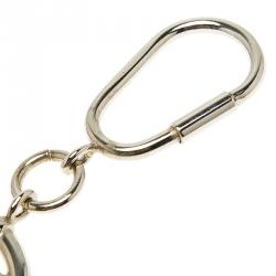 Pre Owned Fendi Silver Logo Keyring