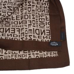 Pre Owned Fendi Logo Silk Square Scarf