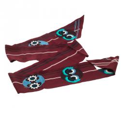 مملوكة مسبقًا كوفية فندي مونستر حرير أحمر مطبوع