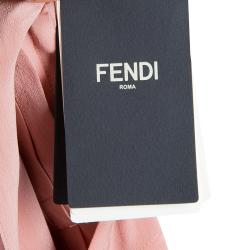 Pre Owned Fendi Pink Ruffled Silk Dress S