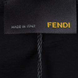 Pre Owned Fendi Black Cotton Draped Top M