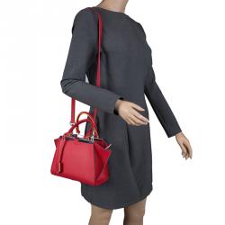 Pre Owned Fendi Red Leather Mini 3Jours Tote