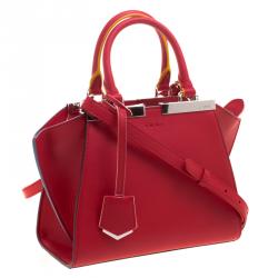 Pre Owned Fendi Red Leather Mini 3Jours Tote