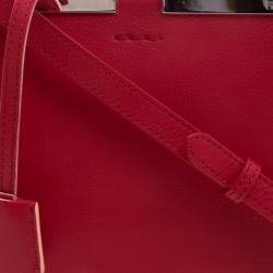 Pre Owned Fendi Red Leather Mini 3Jours Tote