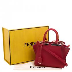 Pre Owned Fendi Red Leather Mini 3Jours Tote