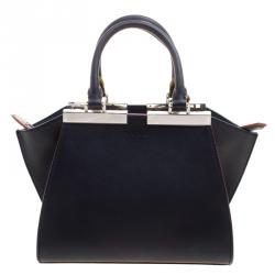 Pre Owned Fendi Black Leather Mini 3Jours Tote