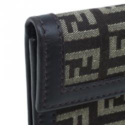 Pre Owned Fendi Brown Zucchino Canvas Agenda