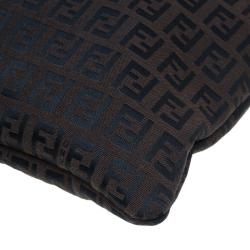 Pre Owned Fendi Chocolate Zucchino Canvas Shopper Zip Tote Bag